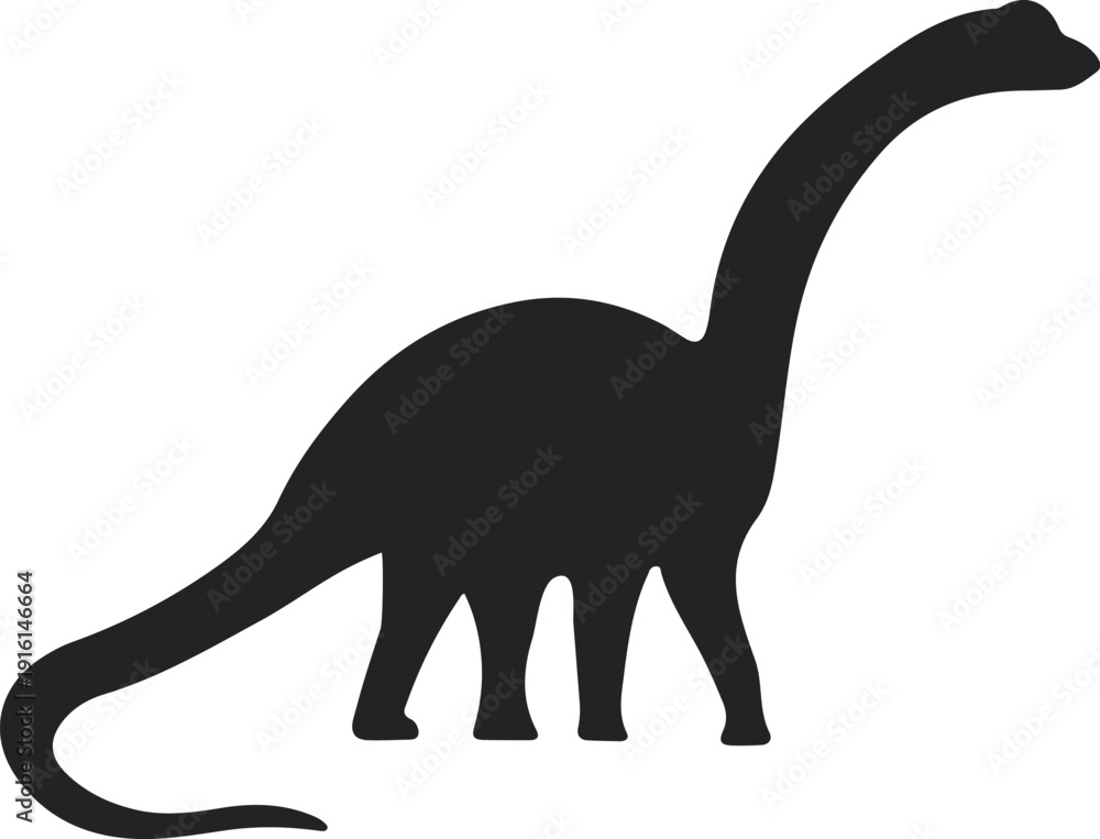 Fototapeta premium A striking silhouette of a long necked dinosaur possibly a brachiosaurus