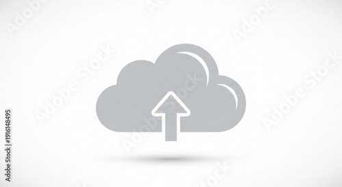 Cloud computing upload icon symbolizing data transfer and storage in digital technology and online backup solutions