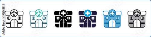 Pharmacy Single Icon Set Multistyle