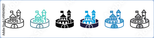 Castle Single Icon Set Multistyle