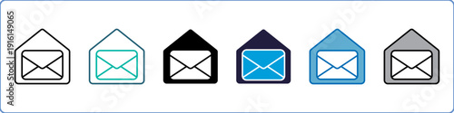 Post Office Single Icon Set Multistyle