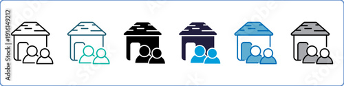 House Single Icon Set Multistyle