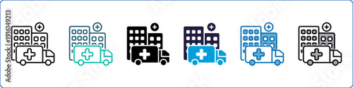 Hospital Single Icon Set Multistyle