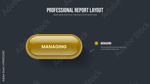 Marketing Report 1 Option Diagram Slideshow Design. Project Proposal One Step Infographic Presentation Layout. Creative Visualization Frame Template Vector Illustration.