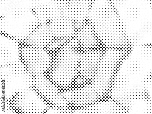 Dark Grunge Halftone Overlay Texture on Transparent Background