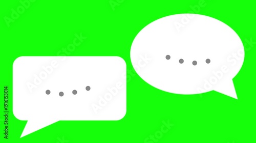 Green electric outlet icon inside two speech bubbles vector illustration representing power and energy technology design
