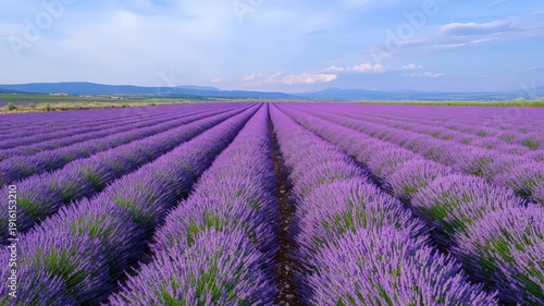 Wallpaper Mural Aerial Shot of a Vast Lavender Field in Full Bloom with Vibrant Purple Flowers Under Clear Sky Torontodigital.ca