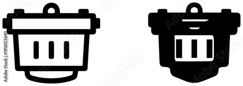 Deep water culture dwc bucket icons for hydroponic systems gardening and plant growth