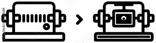 Filament recycling extruder icons sustainable manufacturing process eco friendly technology 3d printing recycling