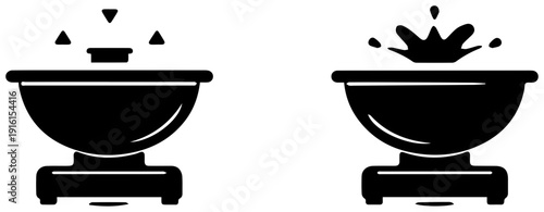 Electric pottery wheel icons black silhouette set ceramic art tools pottery making process studio equipment