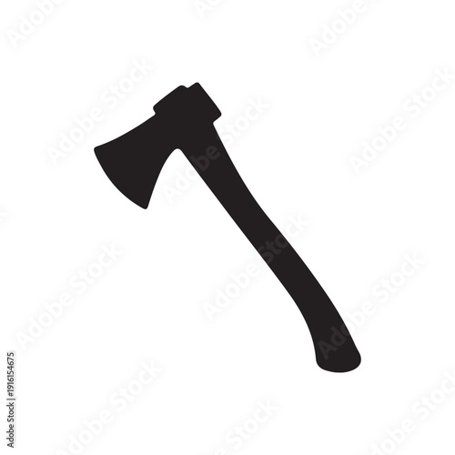Wooden axe silhouette isolated on white background. Axe vector icon sign illustration design.