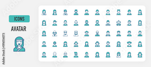Avatar icon vector. teacher, doctor, human, man, worker, business, designer, girl illustration. 
