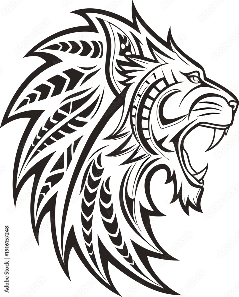 Obraz premium lion head tattoo