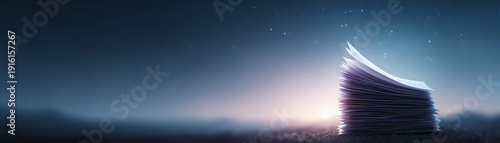 Futuristic skyscraper illuminated against night sky, with glowing horizon in the background, symbolizing modern architectural innovation.