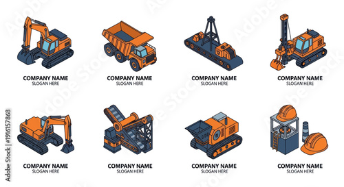 Collection of Heavy Construction Machinery Equipment.