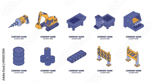 3D Models of Industrial Construction Machinery.