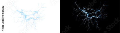 Foto PNG image of Intense bright blue electrical discharge forming branching, crackli