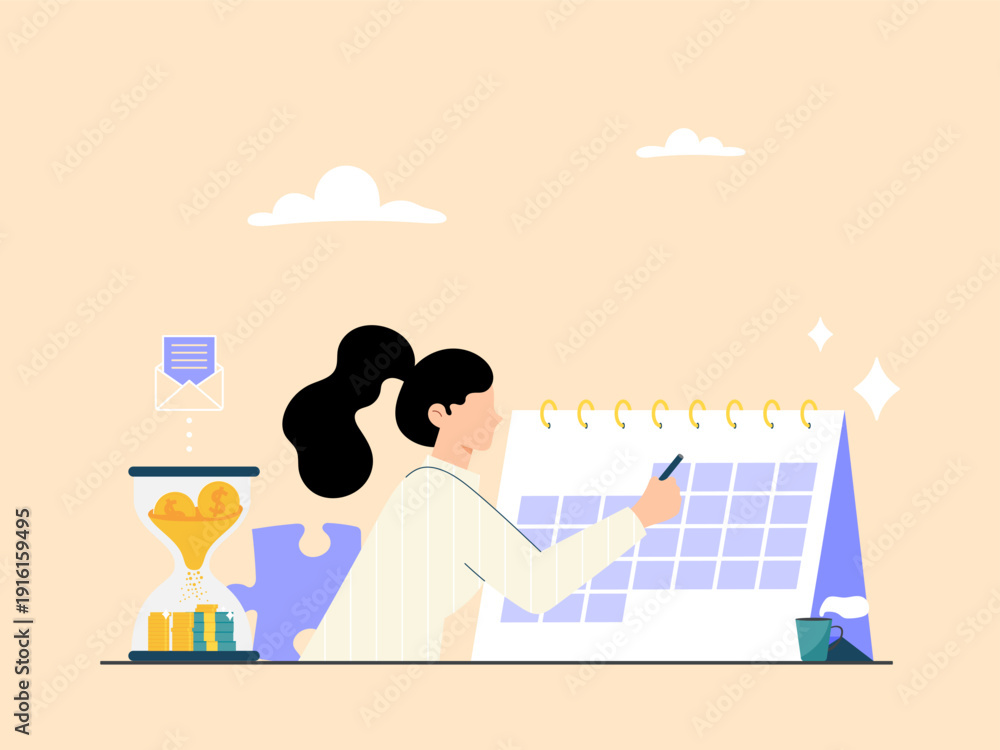 Obraz premium Managing monthly schedules, setting reminders for meetings or appointments