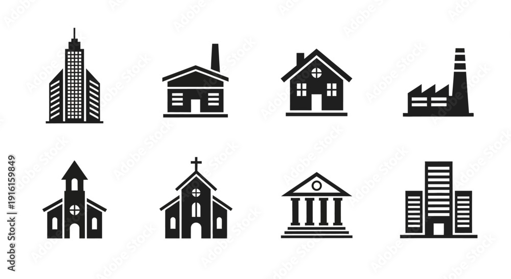 Obraz premium Clean City Tower Symbol Pack