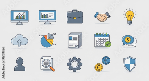 Business icons and symbols collection.