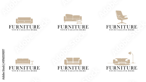 Minimal Furniture Logo Set for Interior Design Brands