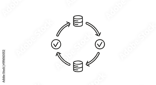 Circular diagram showing data flow and verification process.