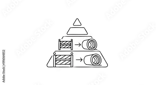 Diagram Illustrating Process of Building Construction and Engineering.