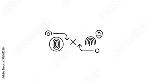 Digital Security and Biometric Authentication Process Flow.