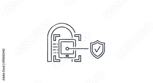 Digital Security and Data Protection Iconography.