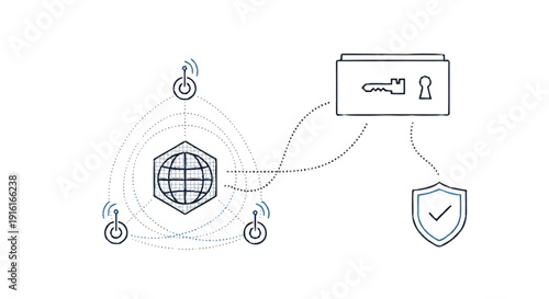 Global Network Security and Data Protection Concept.