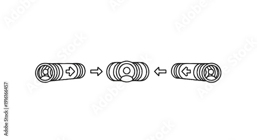 Illustration of a flashlight beam adjusting its focus.