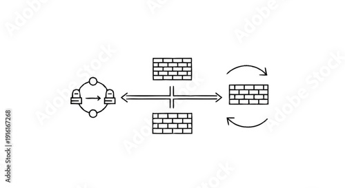 Network Security Firewall Protection Data Flow.