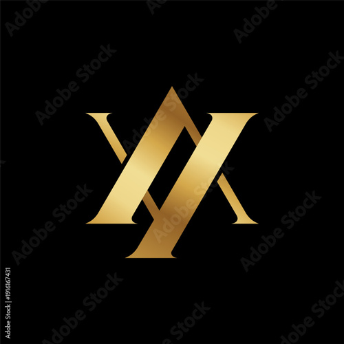 Elegant gold interlocking monogram logo design on a black background, representing luxury and sophistication