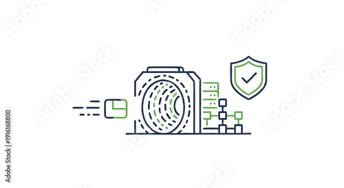 Secure Data Processing and Network Security Concept.
