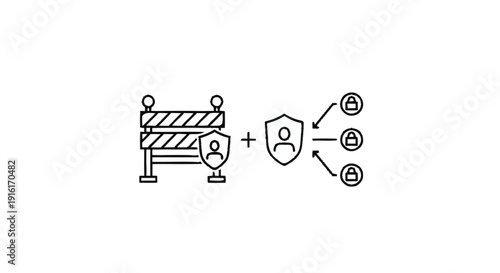 Security Barrier Protecting People from Threats and Data Breach.