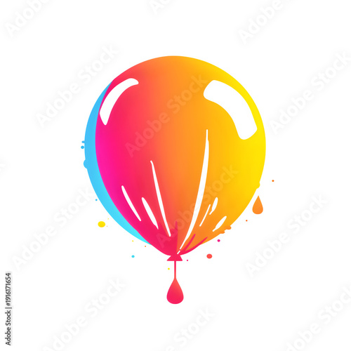 water balloon glyph icon holi theme isolated on pure white background 