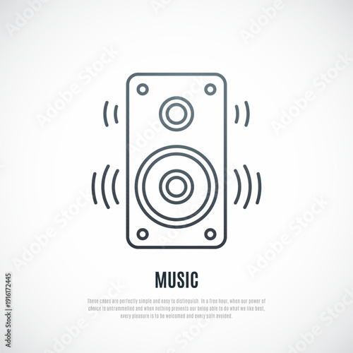 Large subwoofer speaker icon. Speaker for music party.