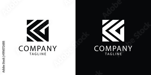 Modern abstract geometric logo design in black and white suitable for various business or branding concepts available for commercial use