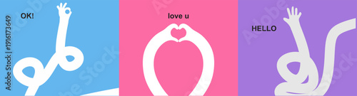 Vibrant abstract poster with Playful wavy hand illustrations and flowing shapes in warm colors featuring colorful, fluid wavy lines for a dynamic, modern feel, creative motivational design typograph