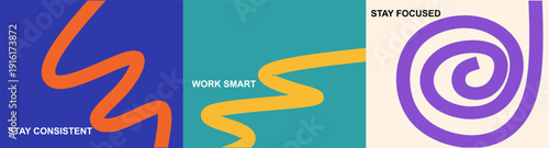 Vibrant abstract poster with flowing shapes in warm colors featuring colorful, fluid wavy lines for a dynamic, modern feel, motivational design typography for creative wall art