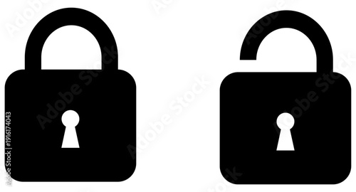 lock icon collection set locked icon symbol unlocked sign , security icon . open and closed padlock icon