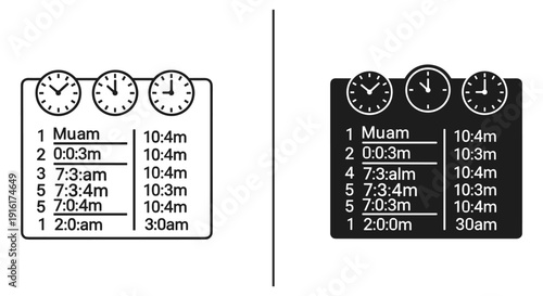 Alarm clock times on digital displays