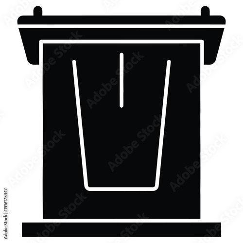 Simple black and white illustration of a coffee maker machine icon