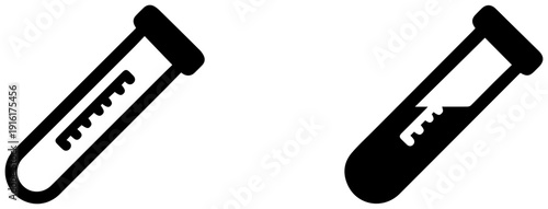 Two hydrometer icons in test tubes for density measurement in laboratory settings