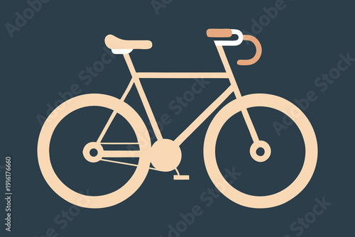 Modern Flat Bicycle Vector Illustration – Minimal Bike Icon Isolated on White Background.
