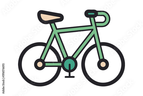 Modern Flat Bicycle Vector Illustration – Minimal Bike Icon Isolated on White Background.