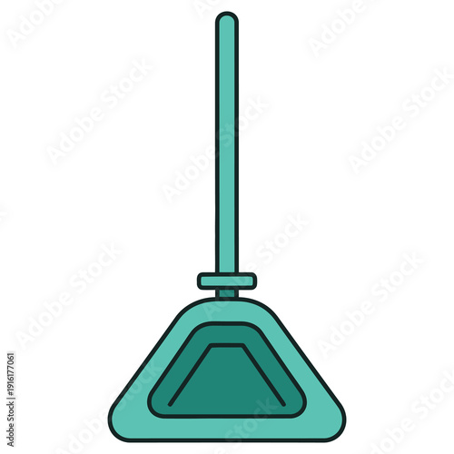Teal colored toilet plunger icon for bathroom cleaning tools icon