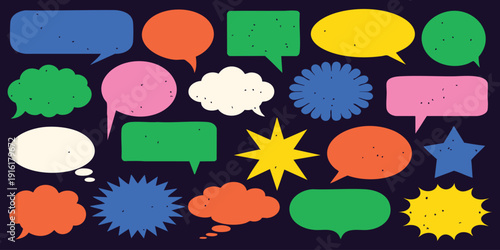 Colorful speech bubbles vector collection