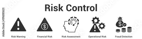 Risk Control web banner icon set vector illustration concept for business with icon of Risk Warning, Financial Risk, Risk Assessment, Operational Ri.