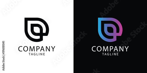 Modern corporate logotype design concept showing an abstract symbol with stylized leaf forms and accompanying text in a contemporary style